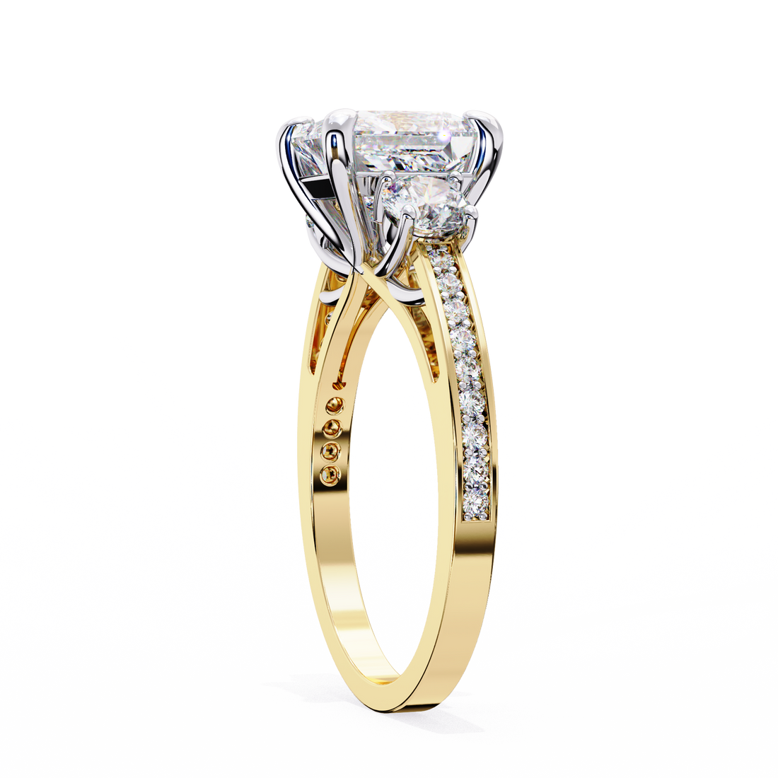 Three-Stone Sparkle A.JAFFE Engagement Ring