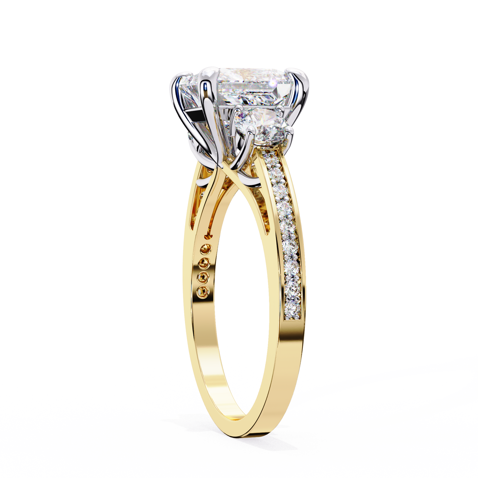 Three-Stone Sparkle A.JAFFE Engagement Ring