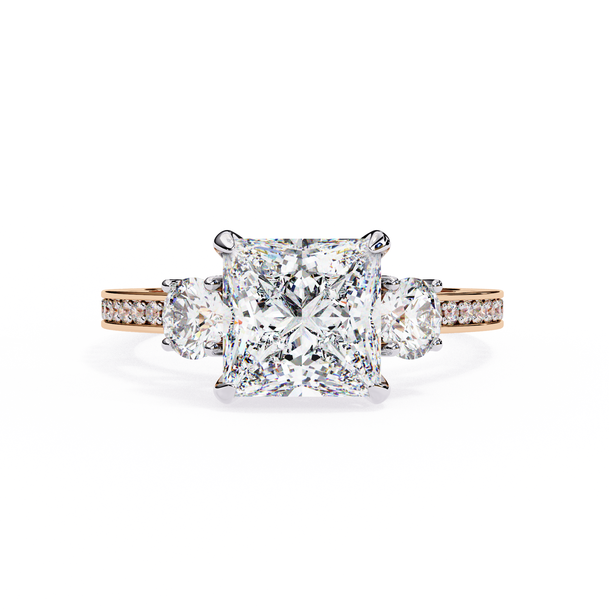 Three-Stone Sparkle A.JAFFE Engagement Ring