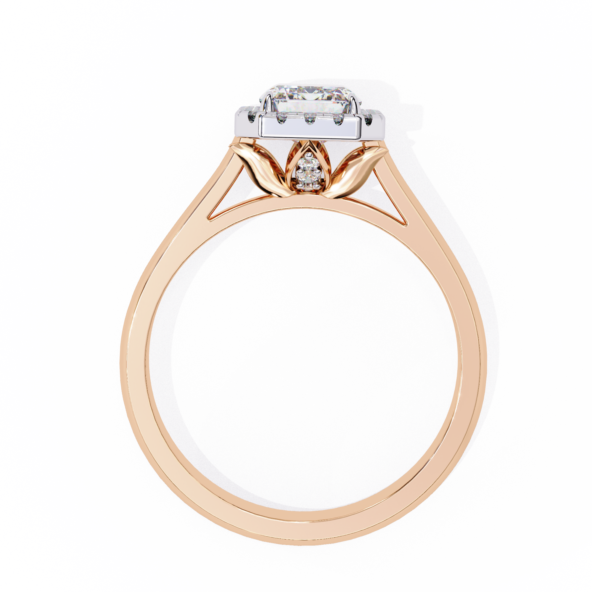 Timeless Rectangular Emerald Halo Diamond Ring: