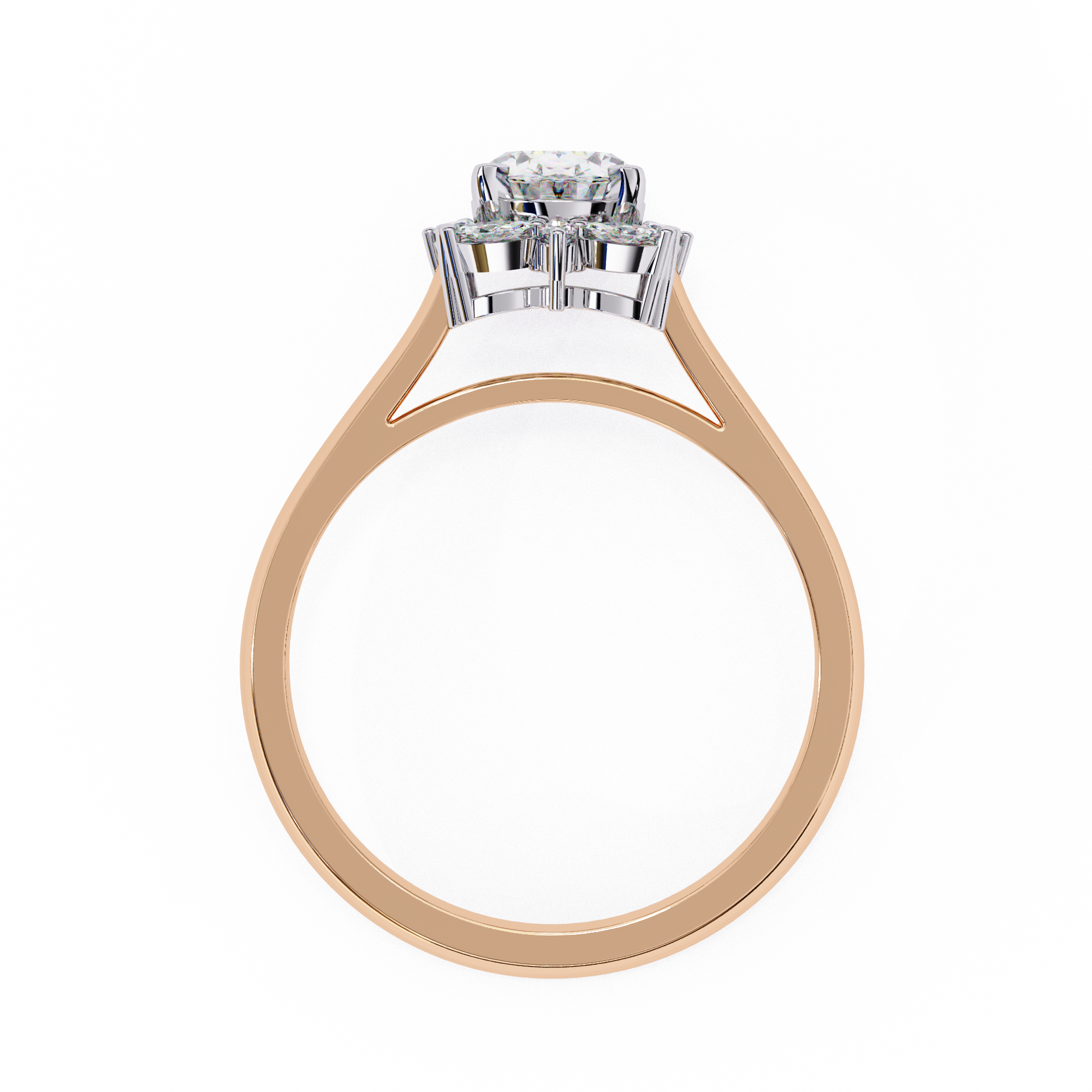 Floral Halo Diamond Engagement Ring