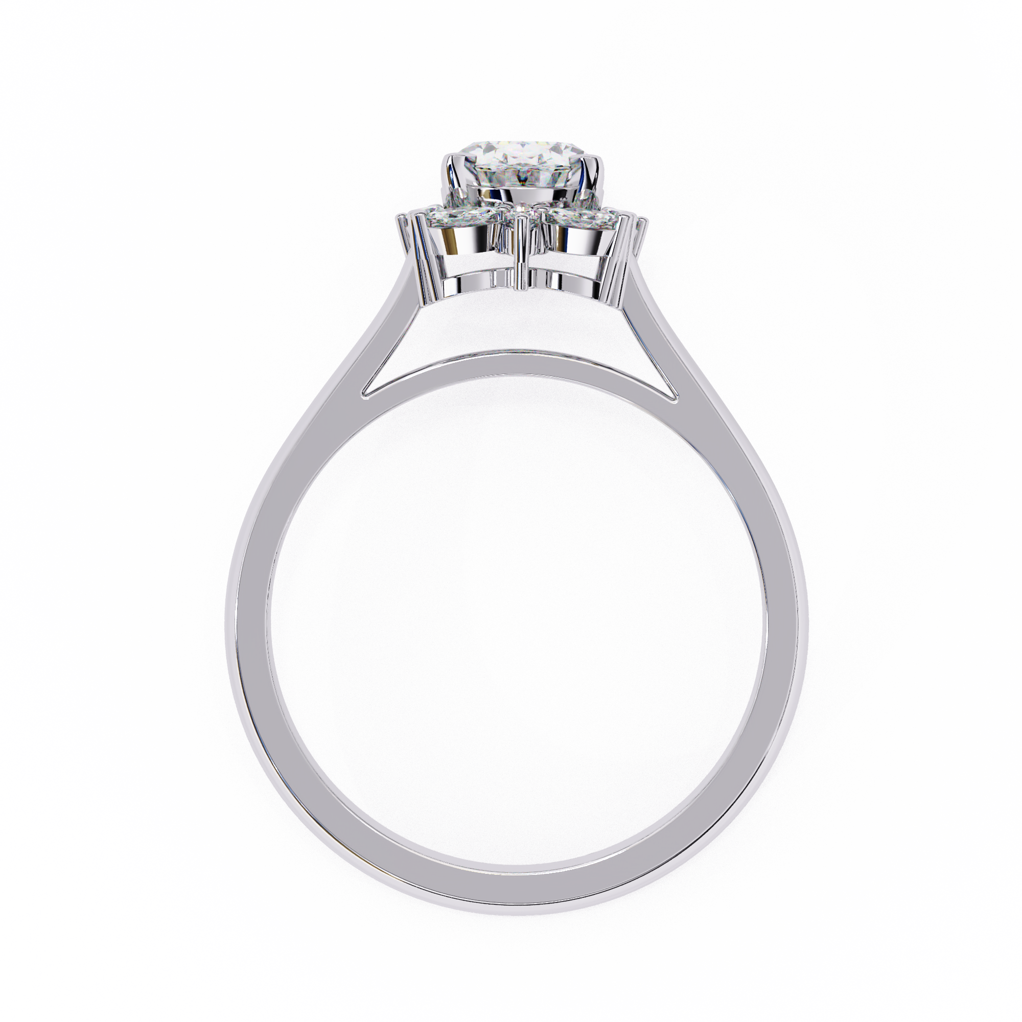 Floral Halo Diamond Engagement Ring