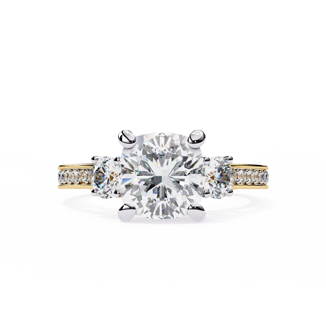 FlyerFit Three Stone Diamond Engagement Ring