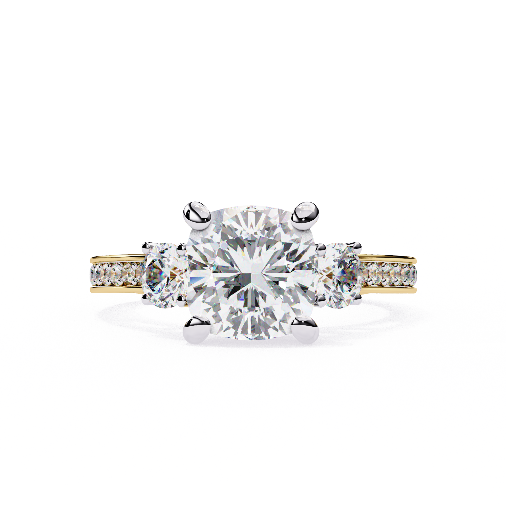 FlyerFit Three Stone Diamond Engagement Ring