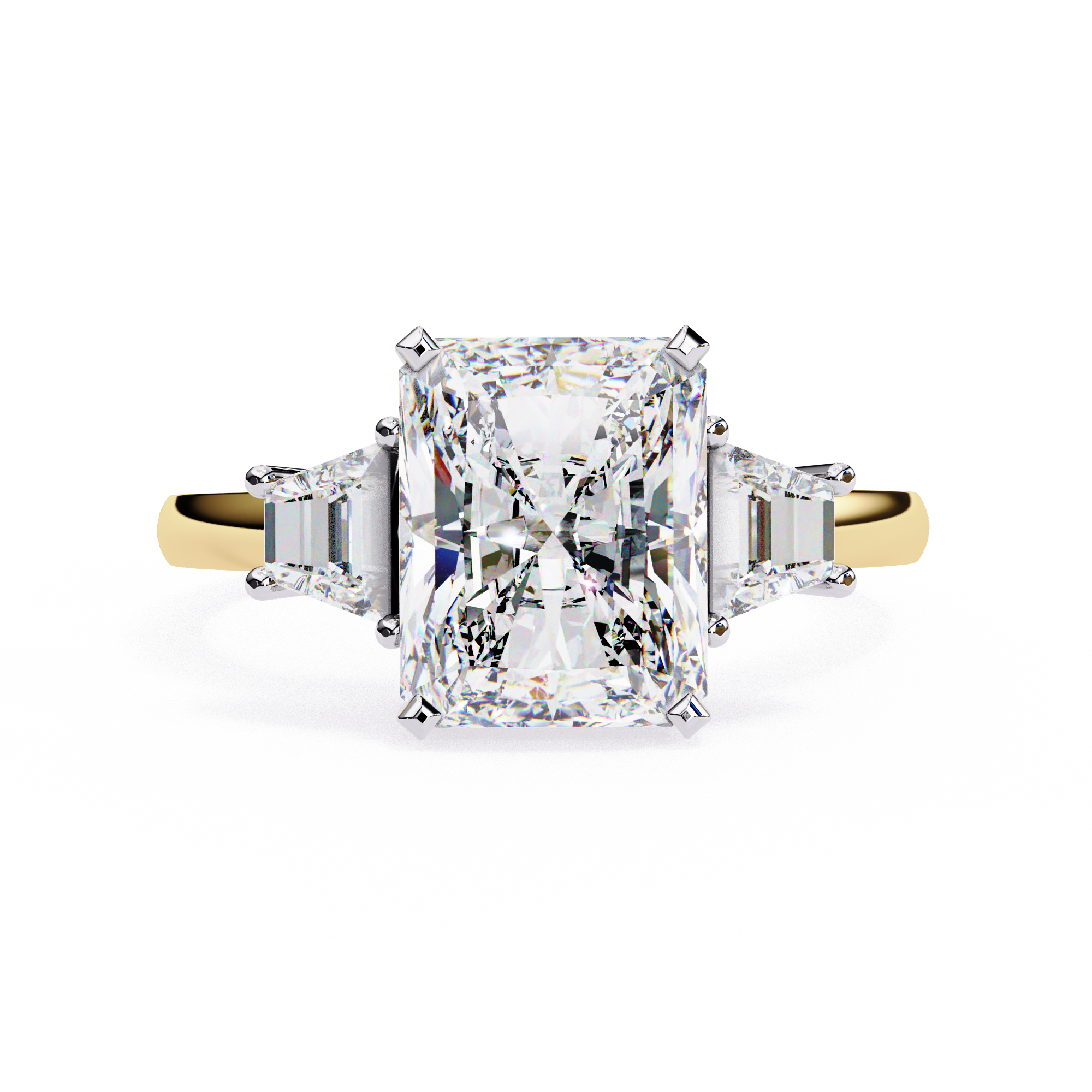 Three-Stone Trellis Setting Diamond Ring