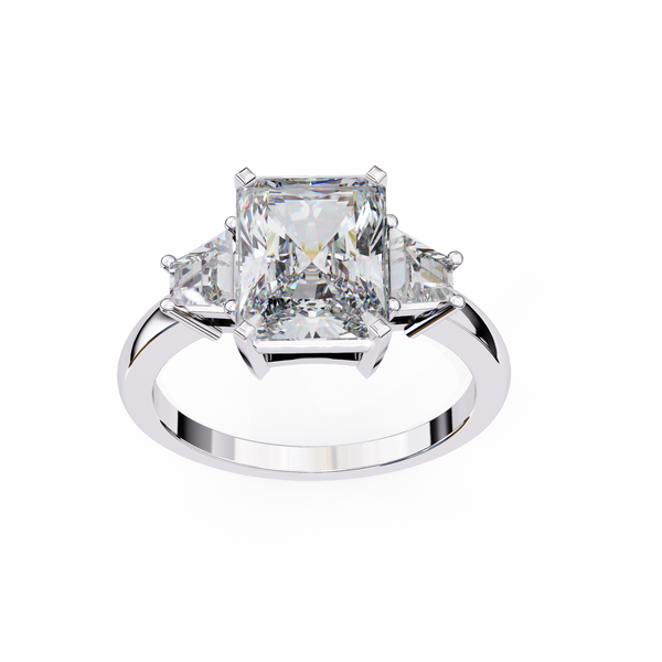 Three-Stone Trellis Setting Diamond Ring