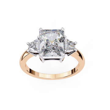 Three-Stone Trellis Setting Lab Grown Diamond Ring