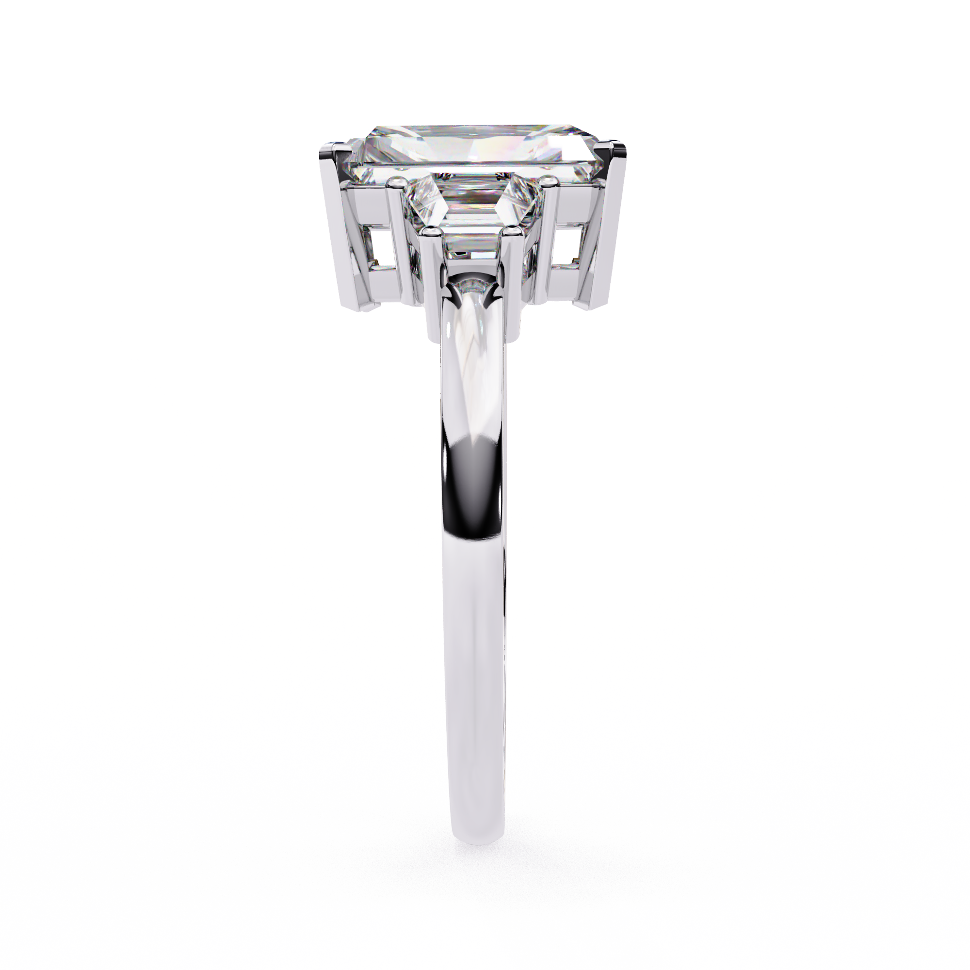Three-Stone Trellis Setting Diamond Ring
