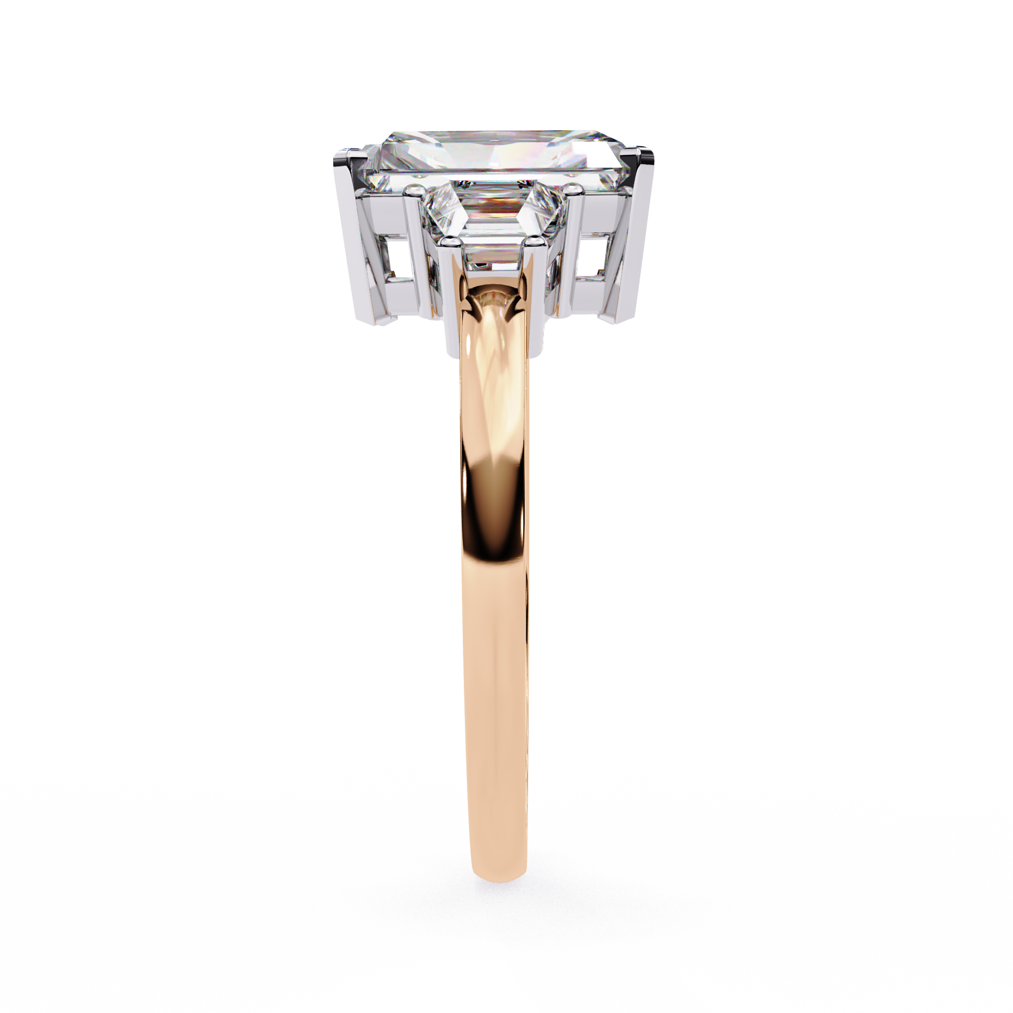 Three-Stone Trellis Setting Diamond Ring
