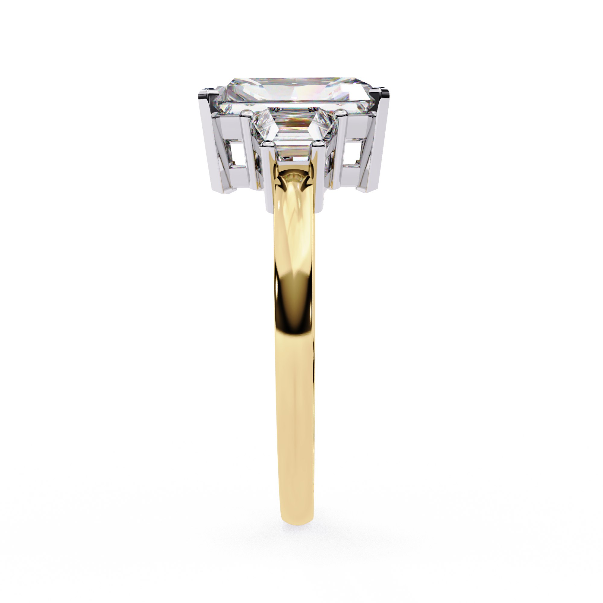 Three-Stone Trellis Setting Diamond Ring