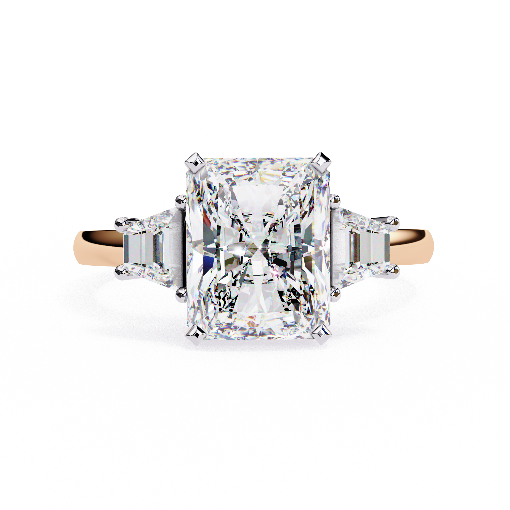 Three-Stone Trellis Setting Diamond Ring