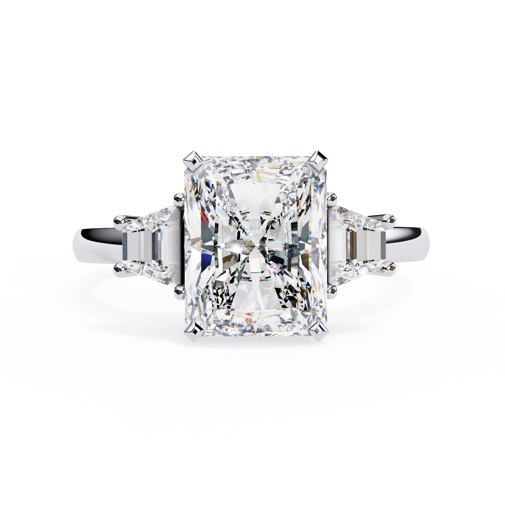 Three-Stone Trellis Setting Diamond Ring