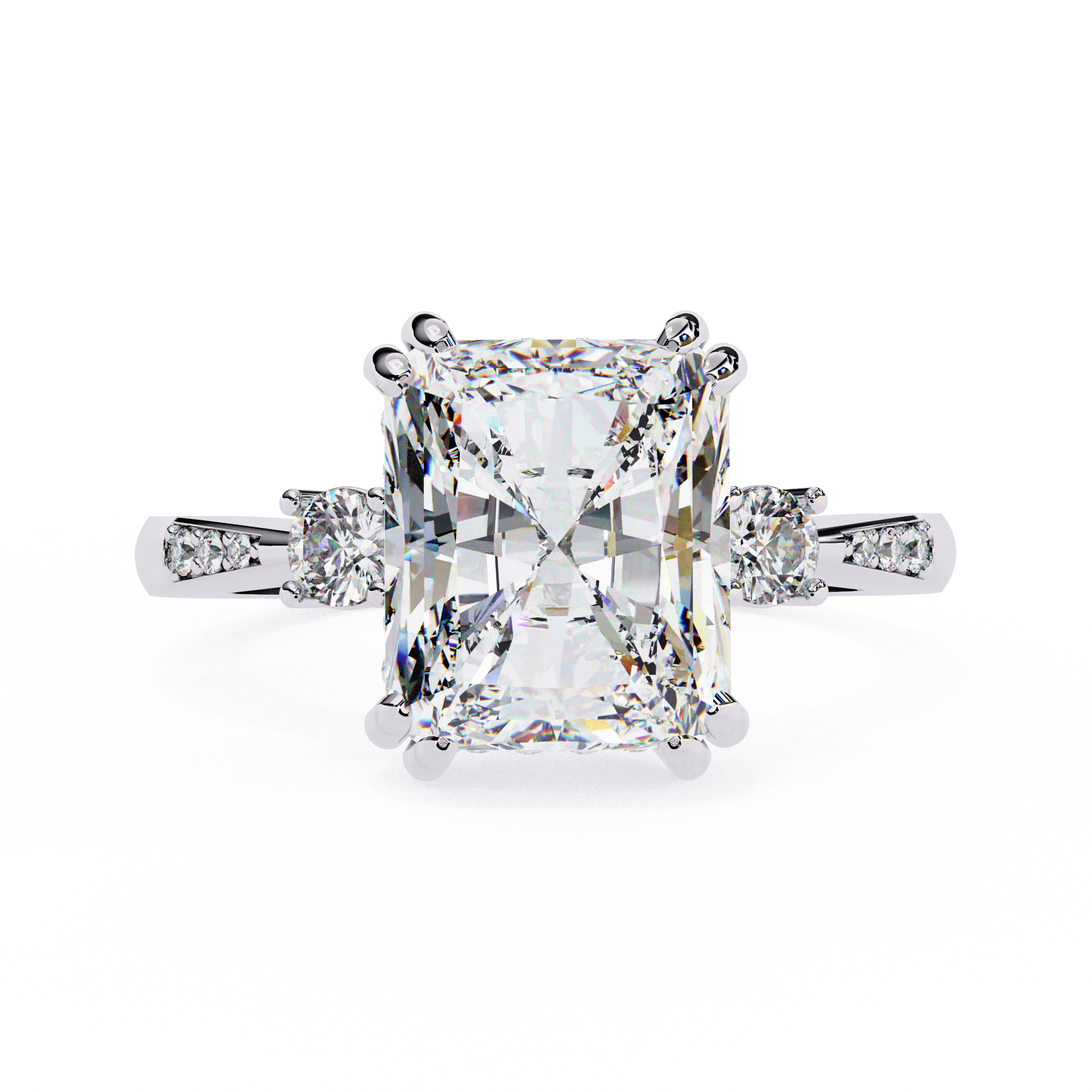 Modern Cathedral Set Diamond Ring