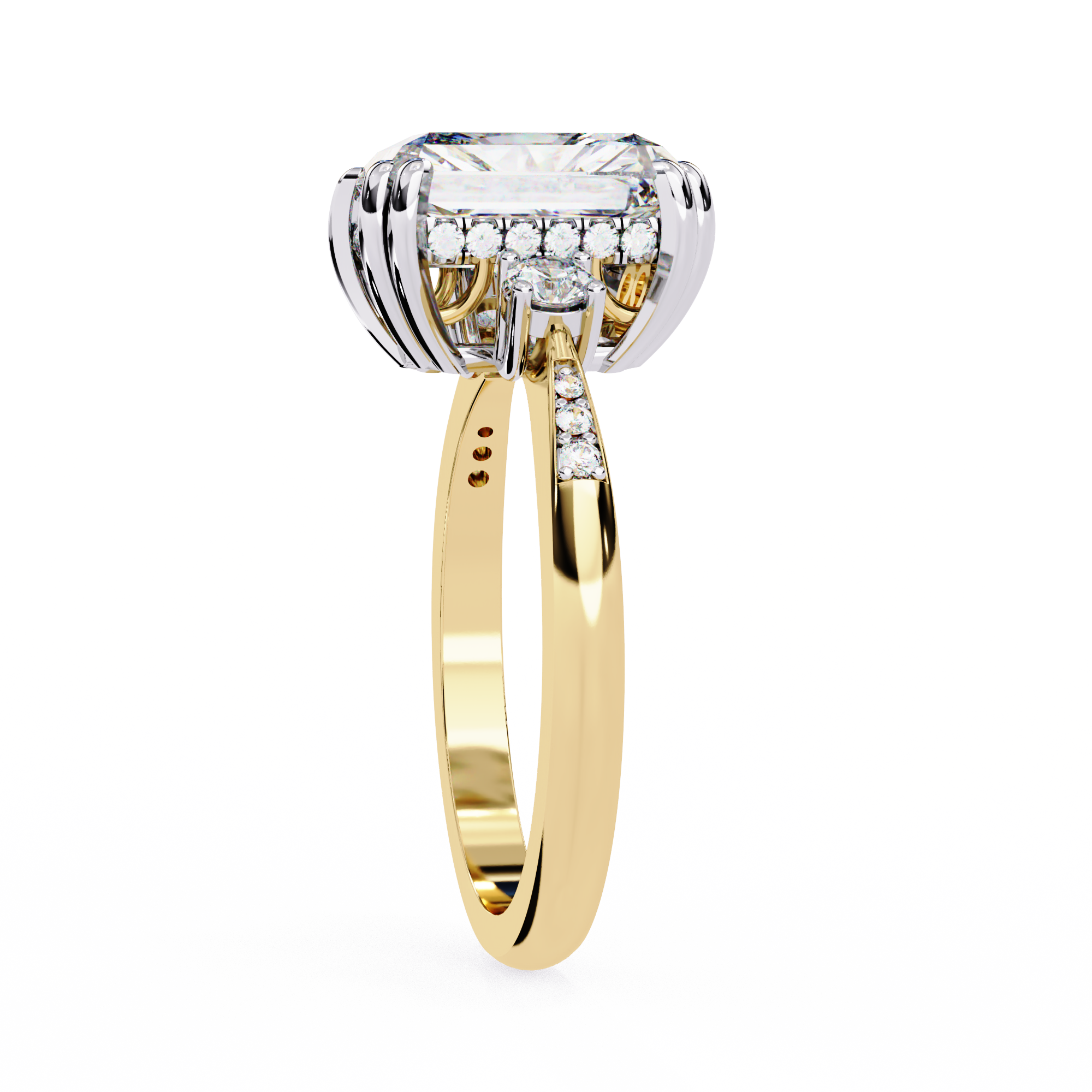 Modern Cathedral Set Diamond Ring