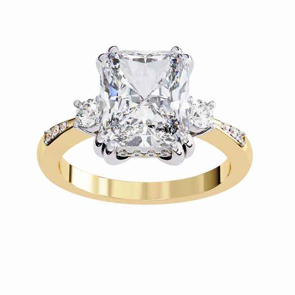 Modern Cathedral Set Diamond Ring