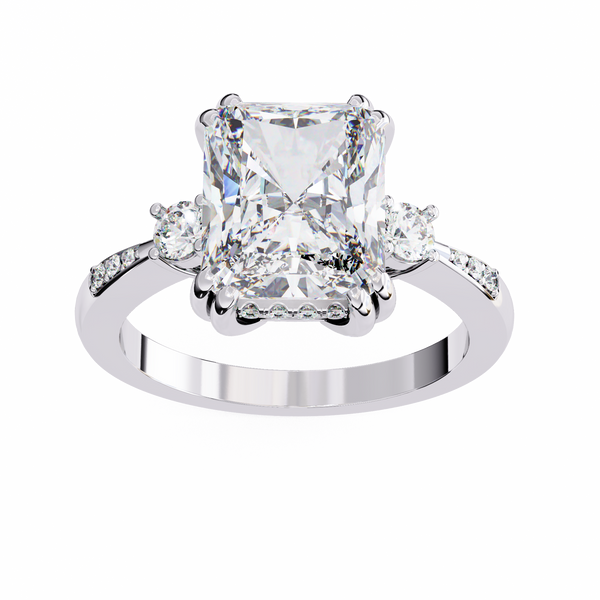 Modern Cathedral Set Diamond Ring