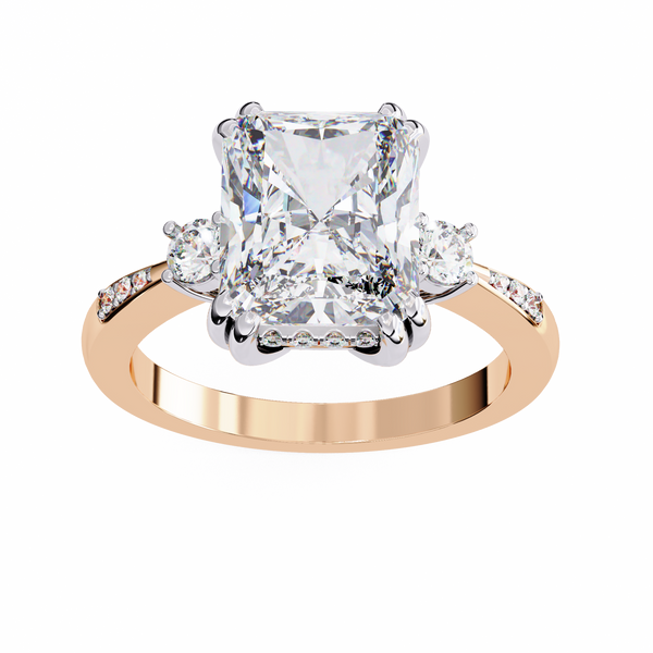 Modern Cathedral Set Diamond Ring