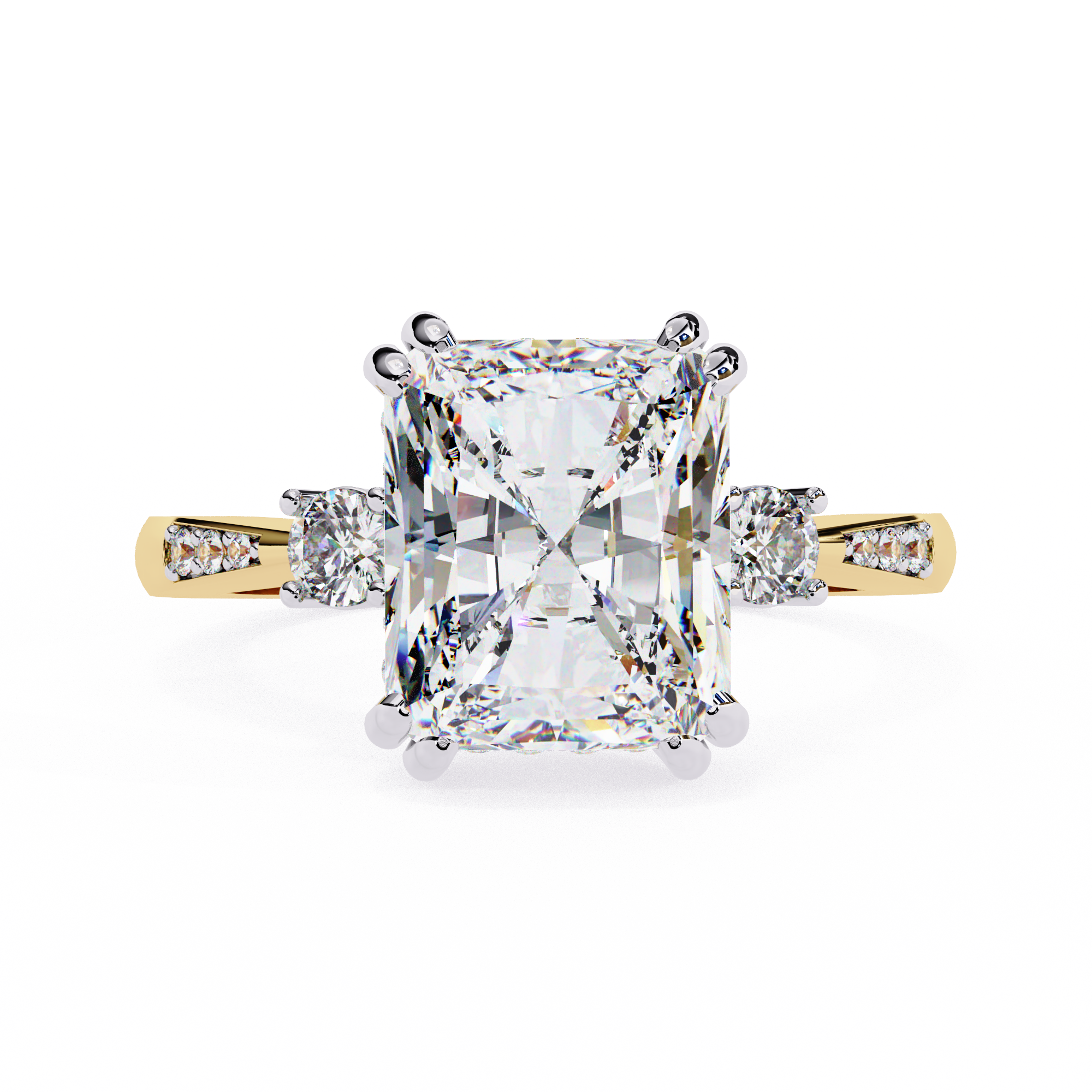 Modern Cathedral Set Diamond Ring