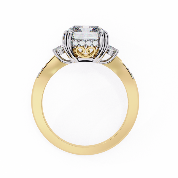 Modern Cathedral Set Diamond Ring