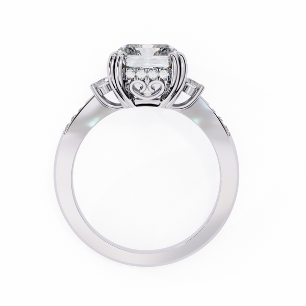 Modern Cathedral Set Diamond Ring