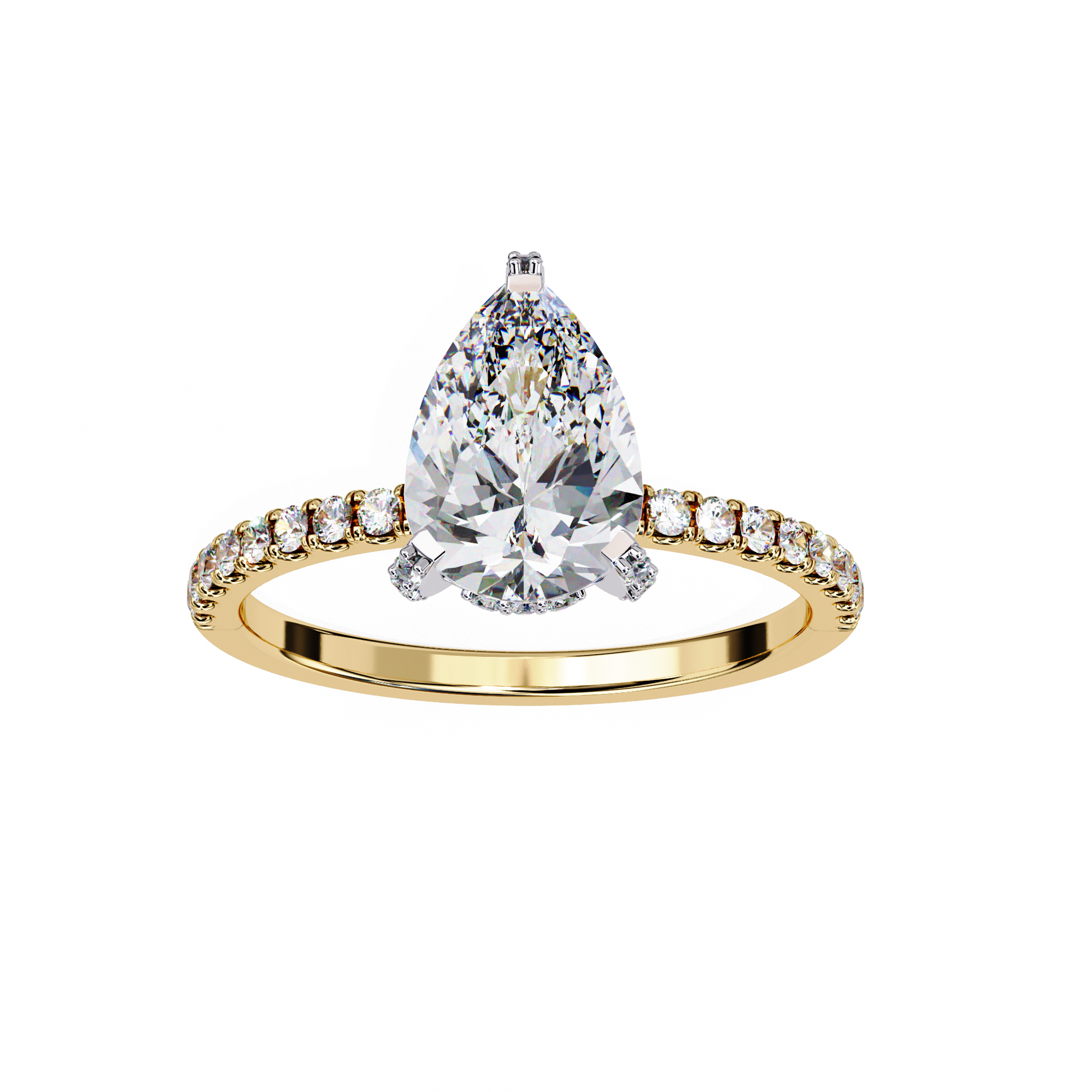 Sparkling Pear Cut Engagement Ring