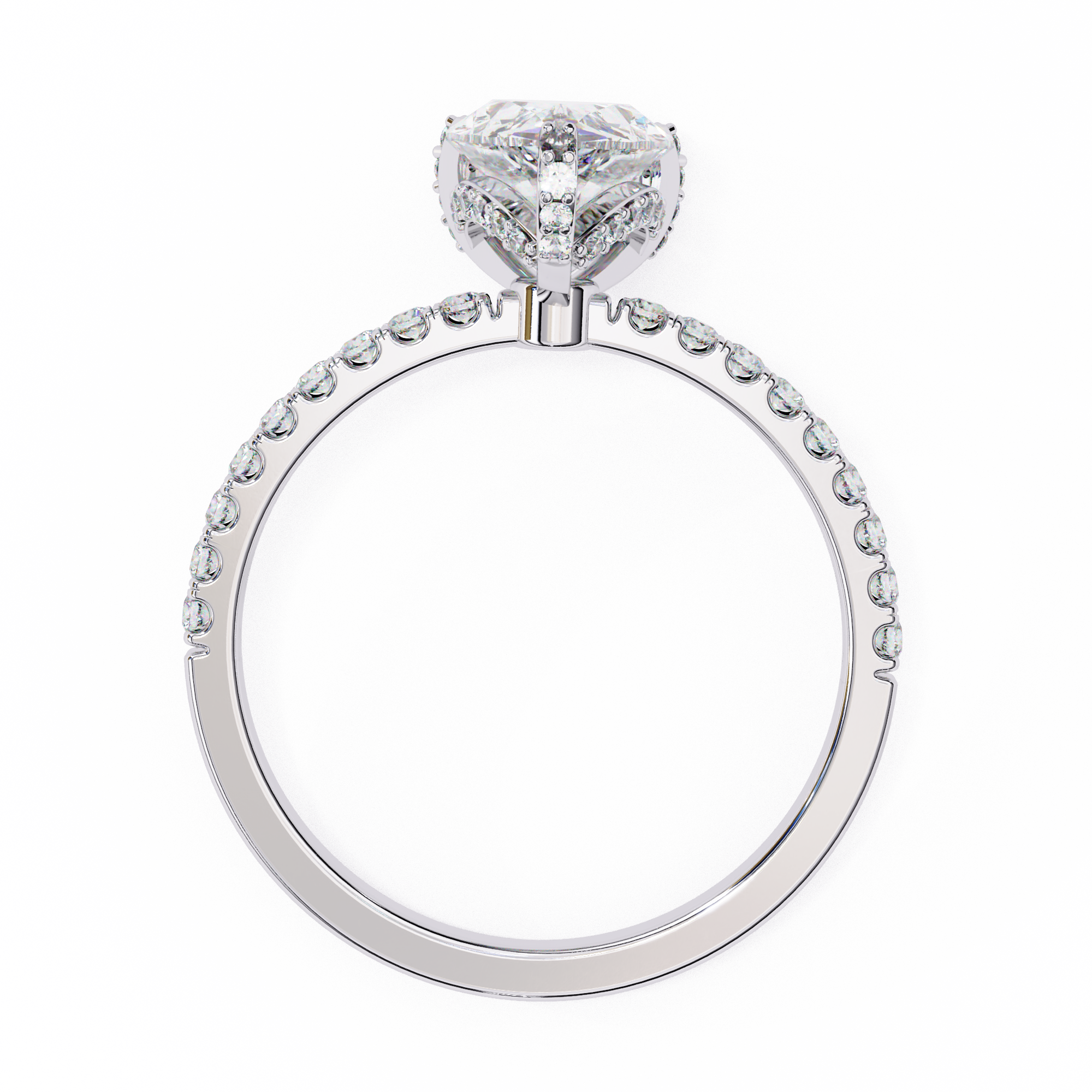 Sparkling Pear Cut Engagement Ring