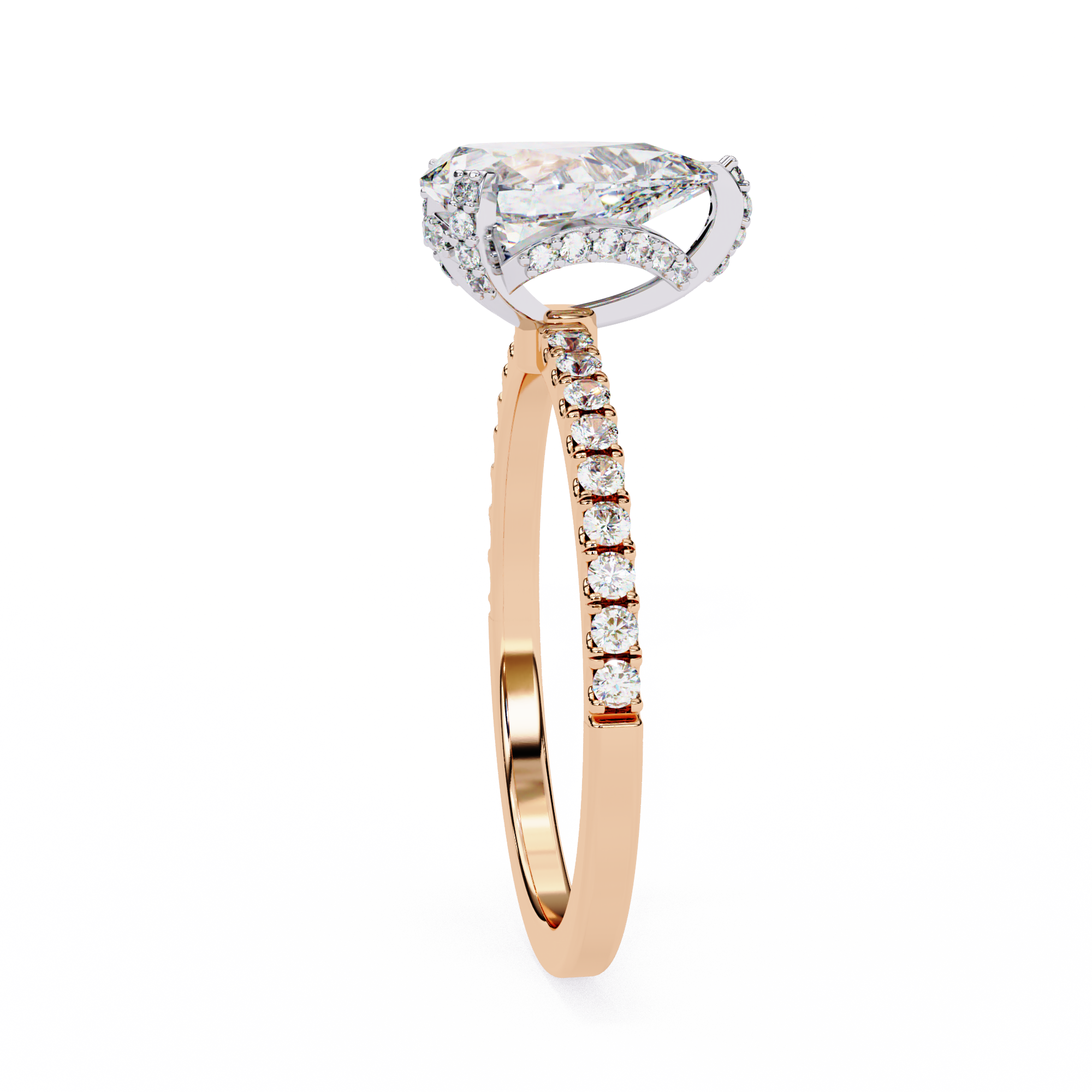 Sparkling Pear Cut Engagement Ring