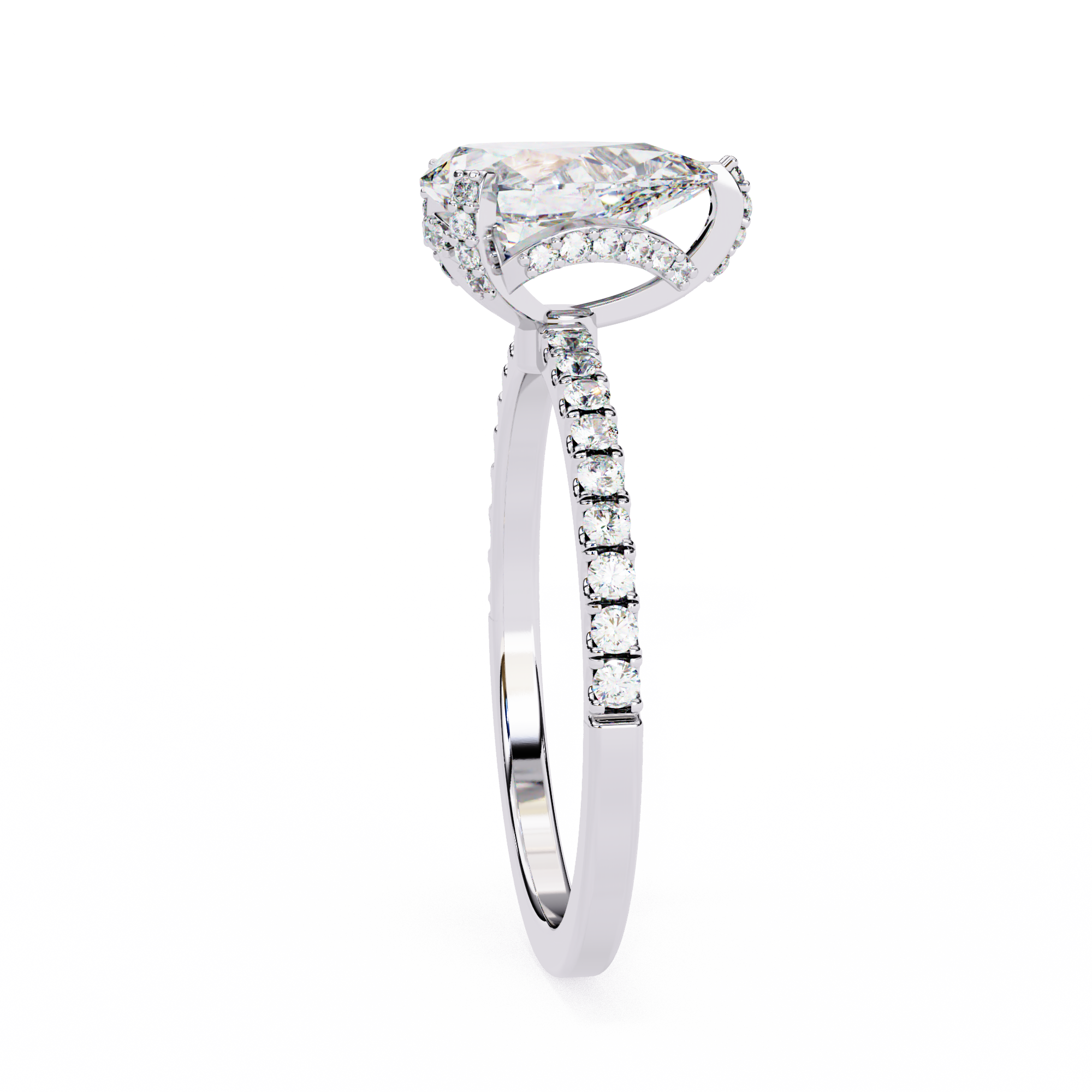 Sparkling Pear Cut Engagement Ring