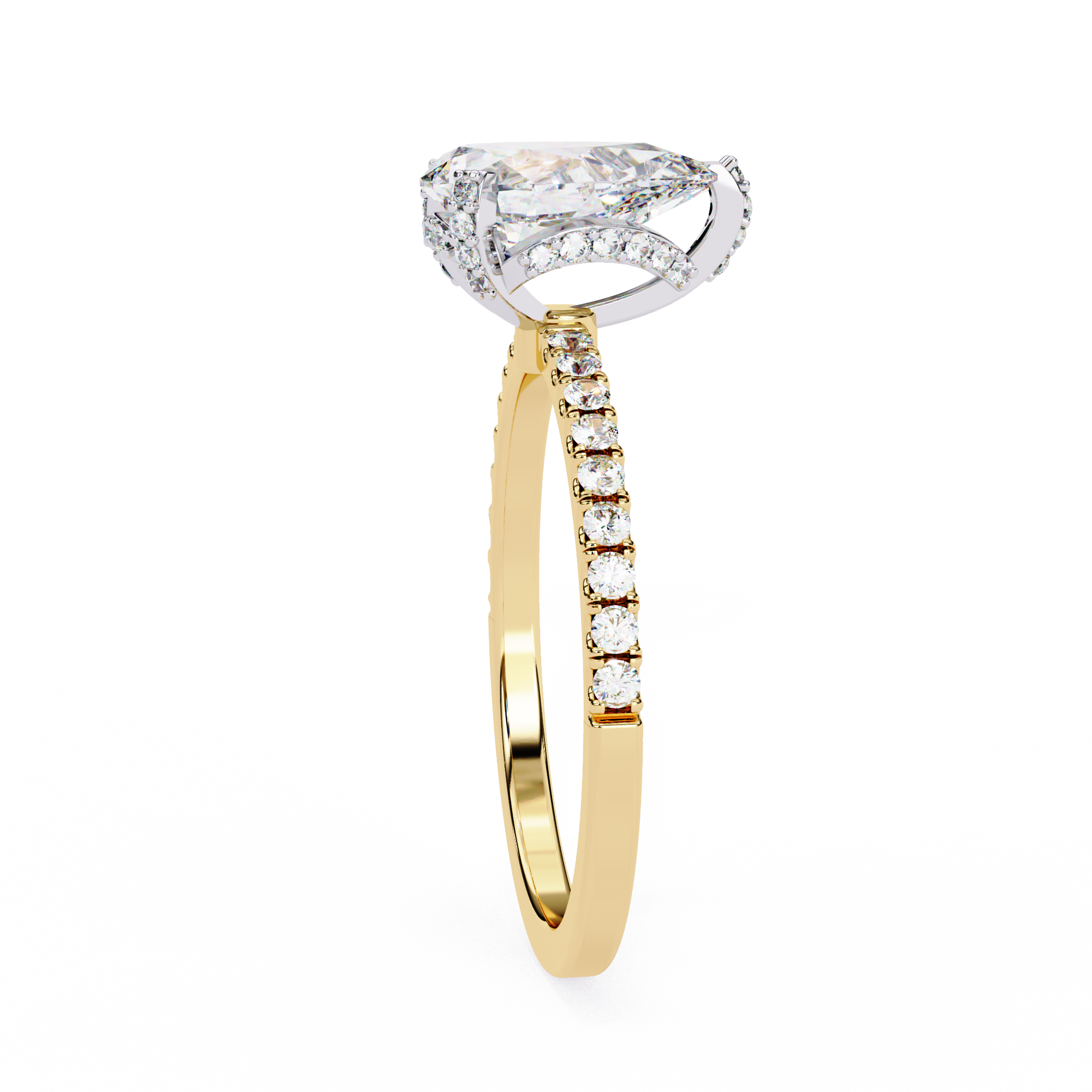Sparkling Pear Cut Engagement Ring