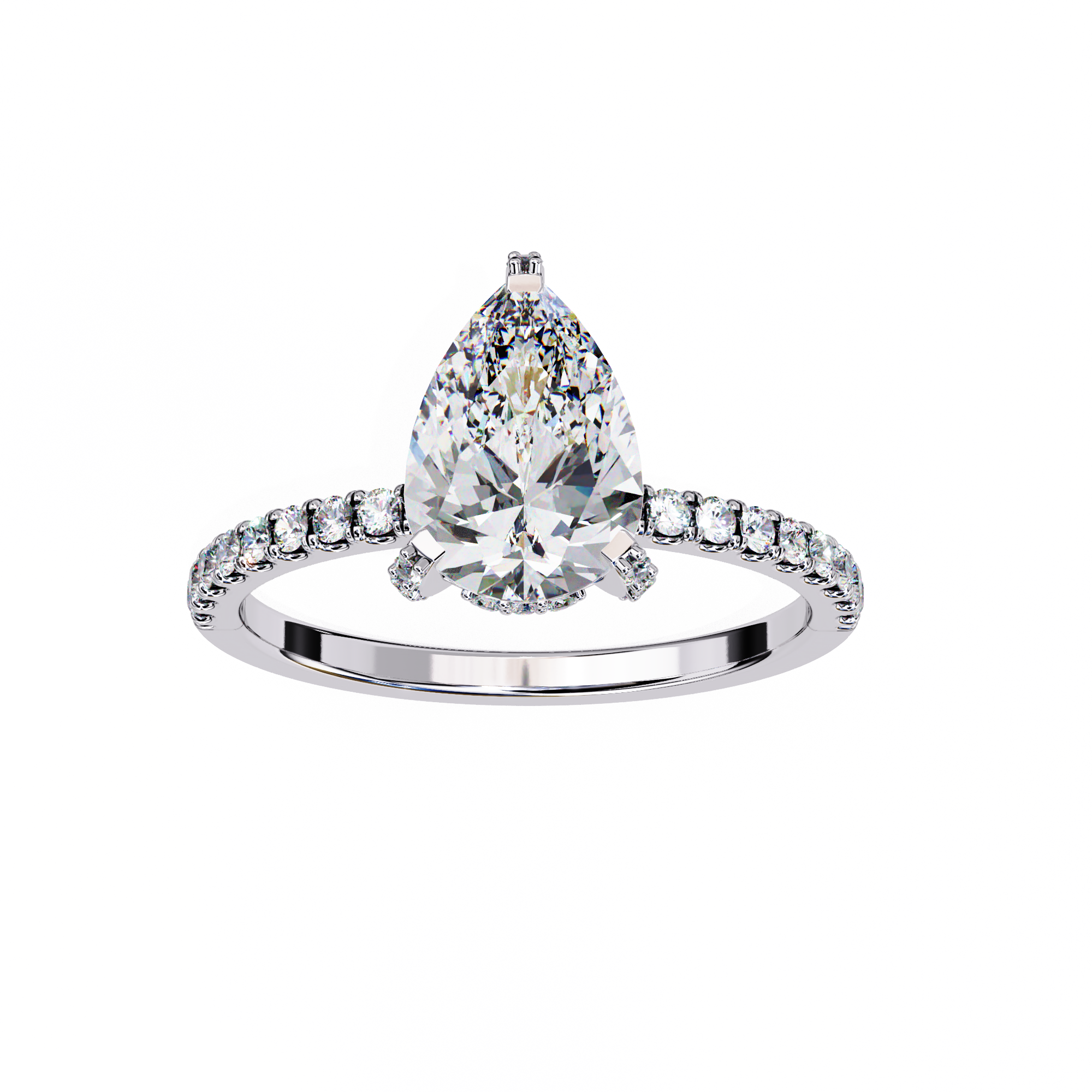 Sparkling Pear Cut Engagement Ring