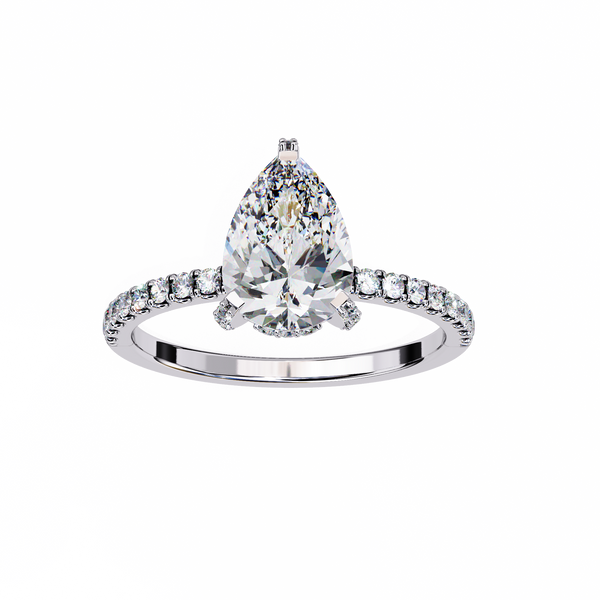 Sparkling Pear Cut Engagement Ring