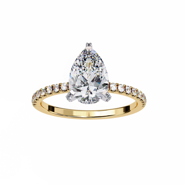 Sparkling Pear Cut Engagement Ring
