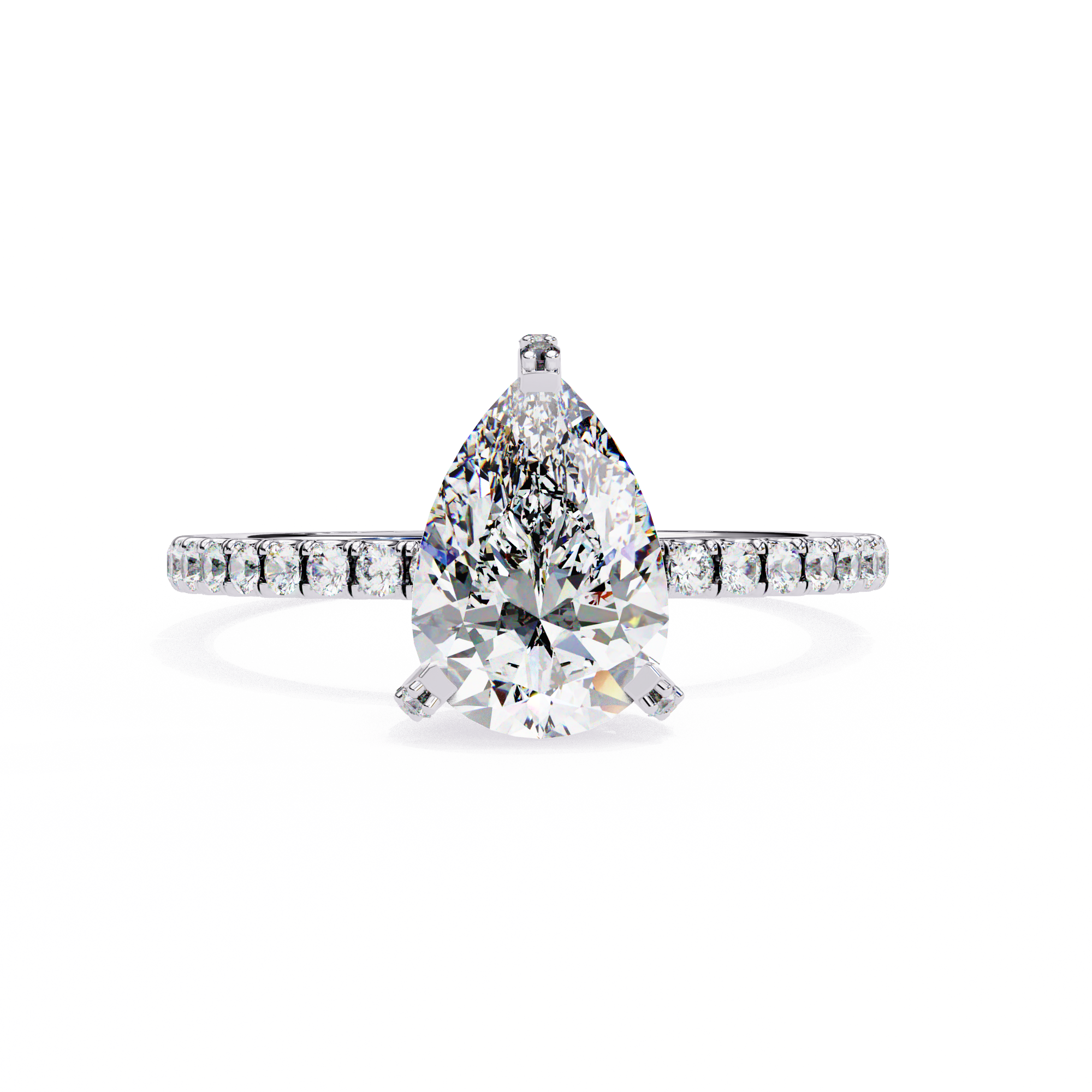 Sparkling Pear Cut Engagement Ring