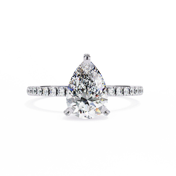 Sparkling Pear Cut Engagement Ring