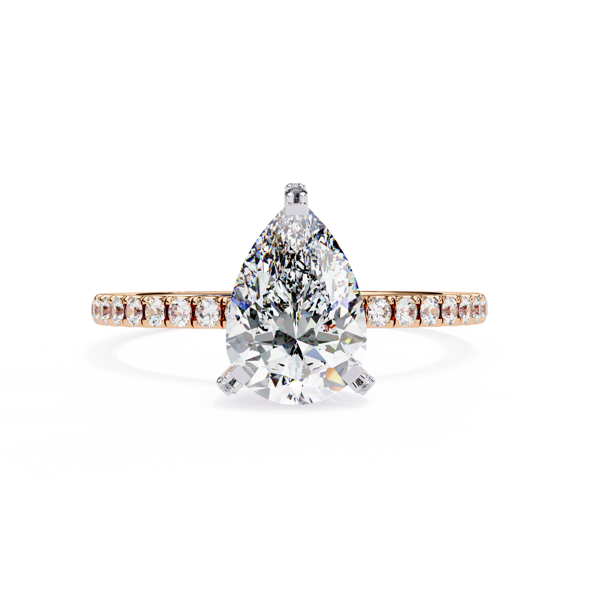 Sparkling Pear Cut Engagement Ring