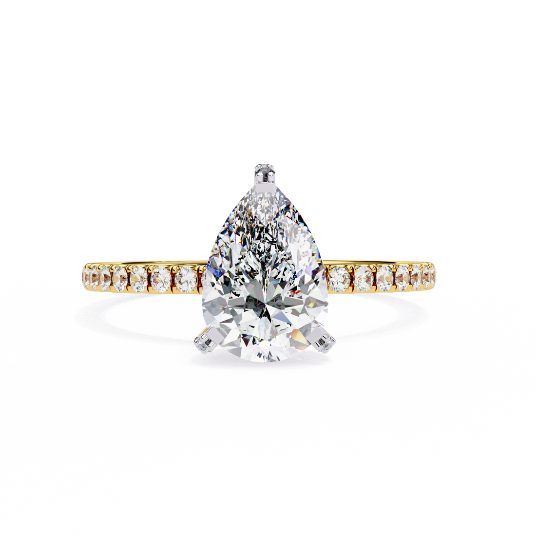 Sparkling Pear Cut Engagement Ring