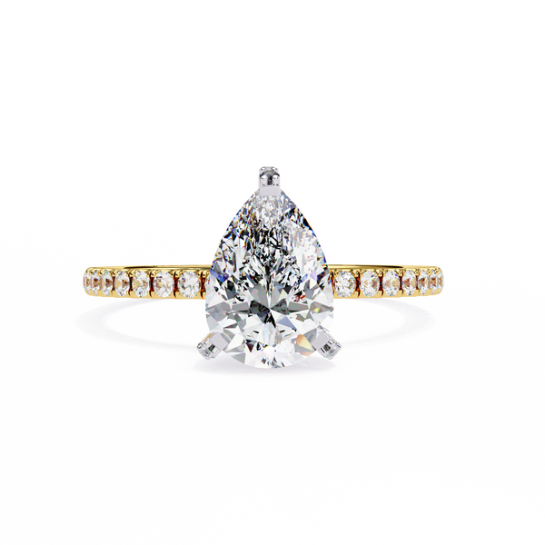 Sparkling Pear Cut Engagement Ring