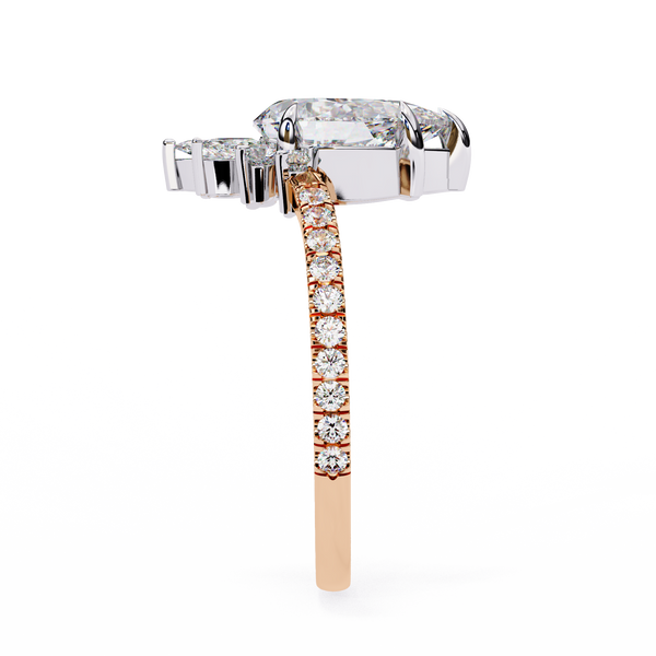 Teardrop Solitaire Diamond Cluster Ring