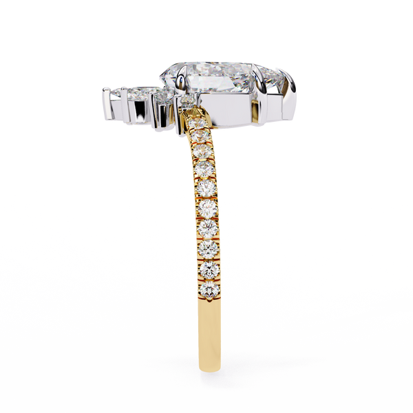 Teardrop Solitaire Diamond Cluster Ring