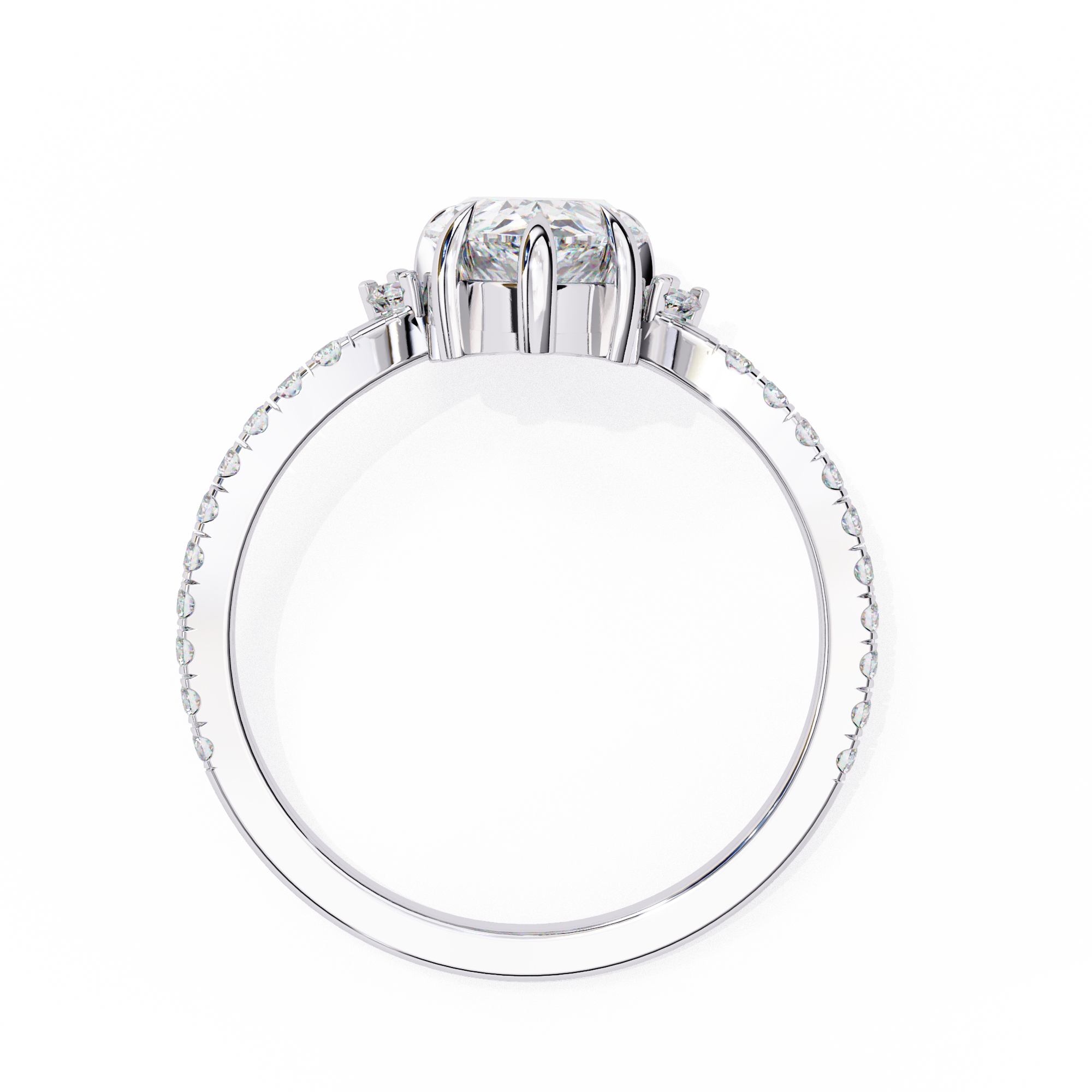Teardrop Solitaire Diamond Cluster Ring