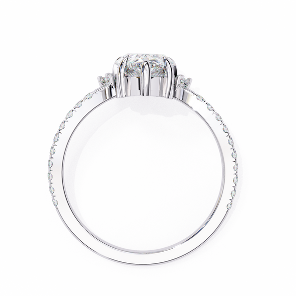 Teardrop Solitaire Diamond Cluster Ring