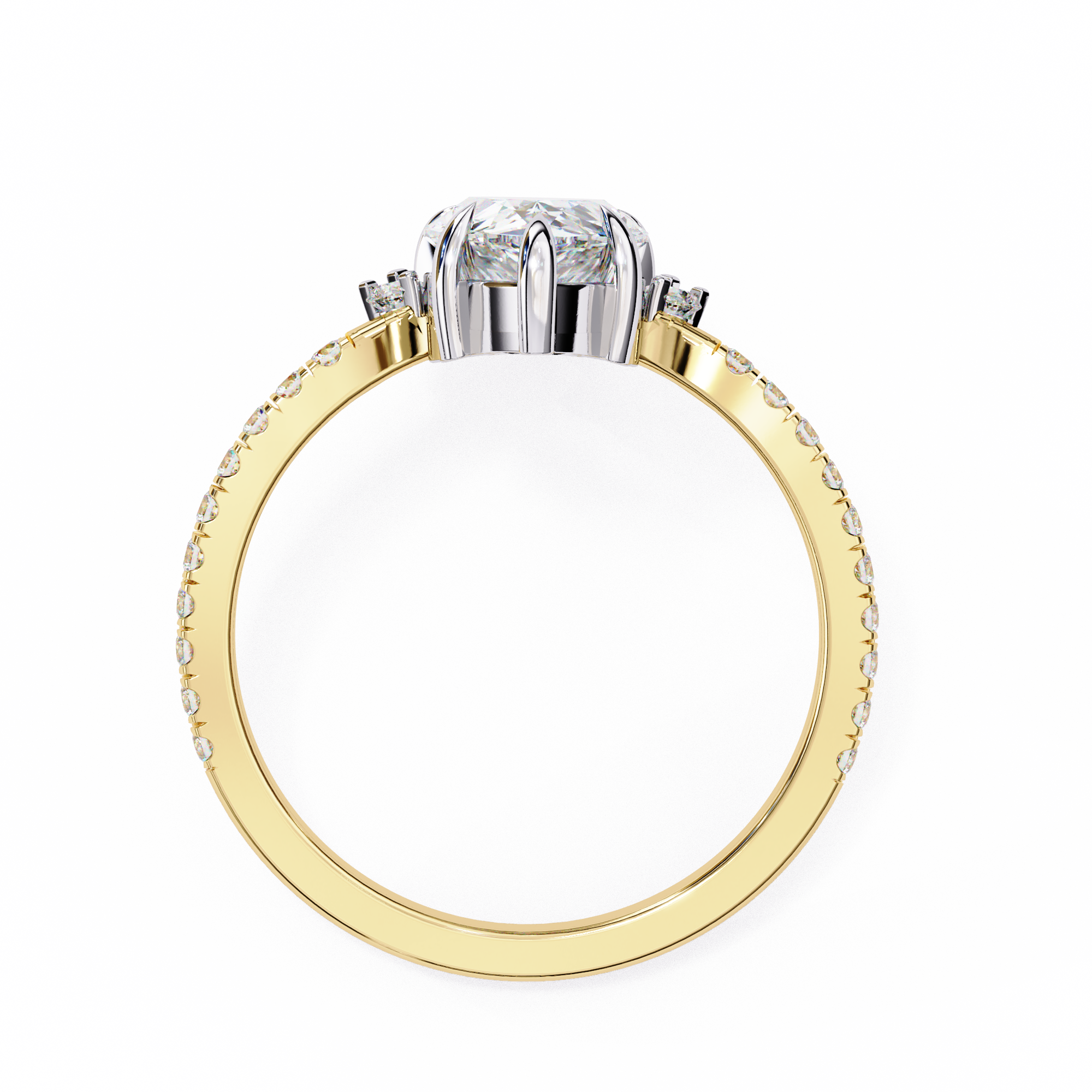 Teardrop Solitaire Diamond Cluster Ring