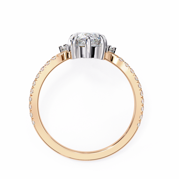 Teardrop Solitaire Diamond Cluster Ring