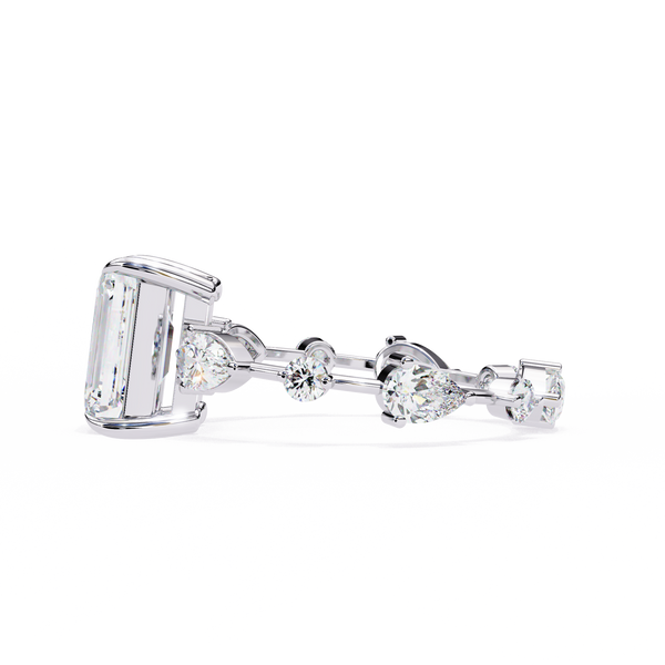 Timeless Sparkle Emerald Cut and Pear Shape Diamond Ring