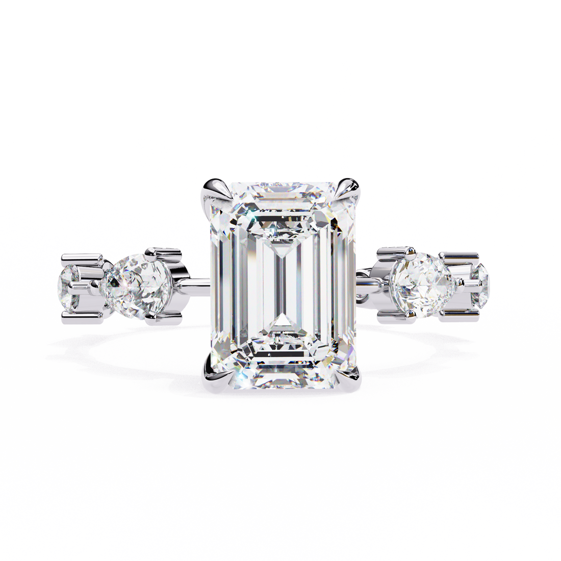 Timeless Sparkle Emerald Cut and Pear Shape Diamond Ring