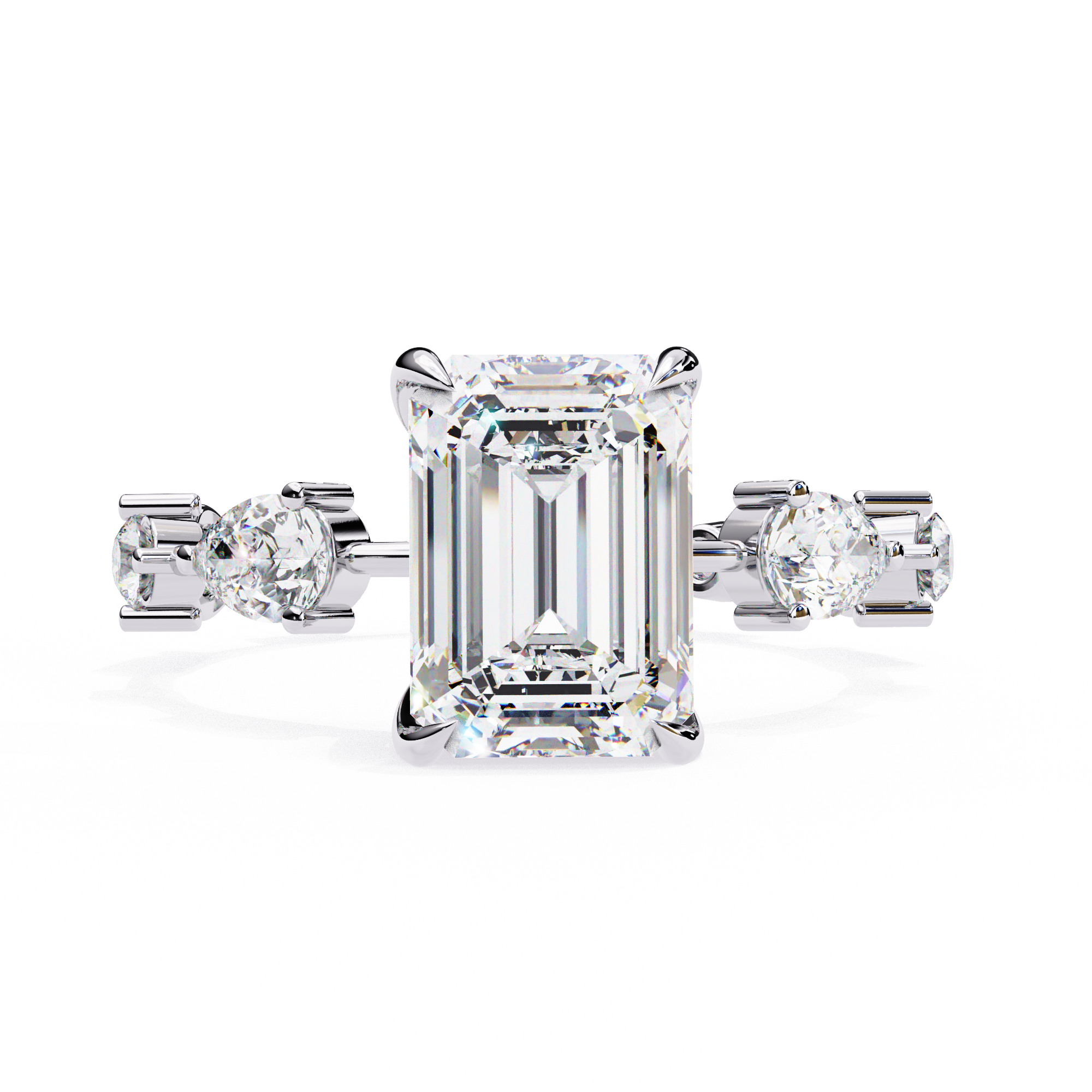 Timeless Sparkle Emerald Cut and Pear Shape Diamond Ring