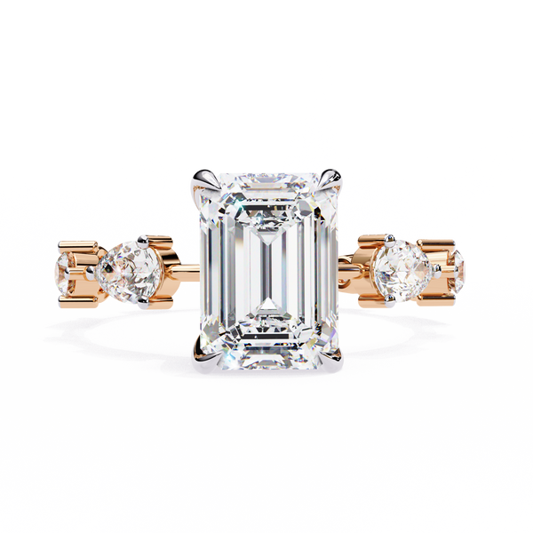 Timeless Sparkle Emerald Cut and Pear Shape Diamond Ring