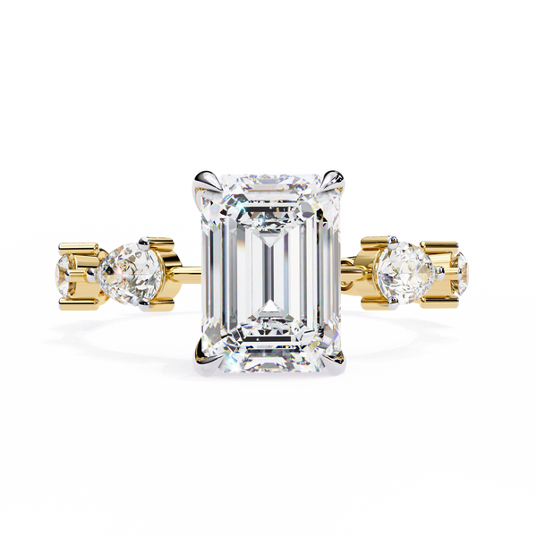 Timeless Sparkle Emerald Cut and Pear Shape Diamond Ring