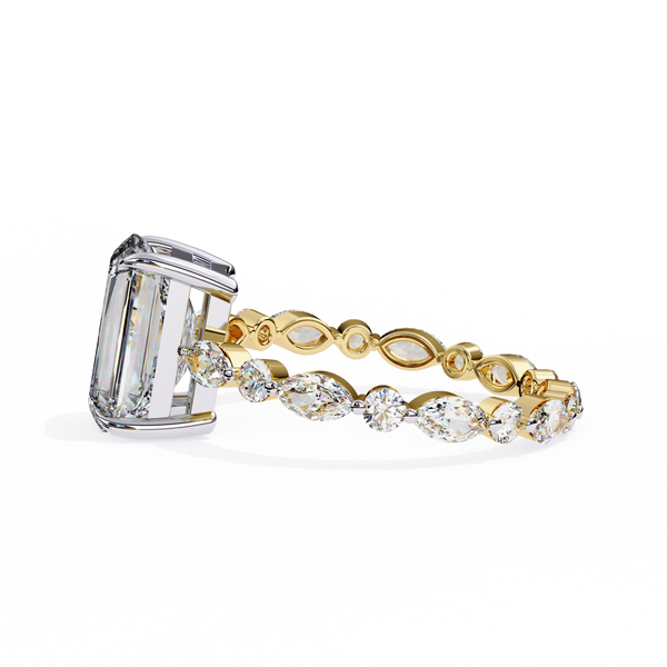 Radiant Cut Solitaire Ring with Accents