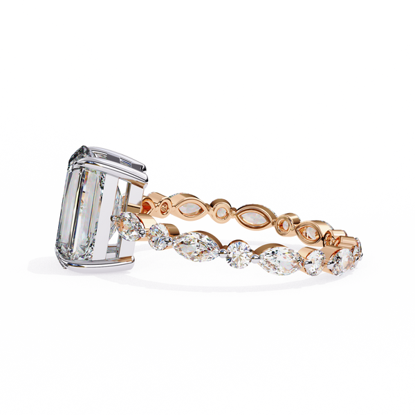 Radiant Cut Solitaire Ring with Accents